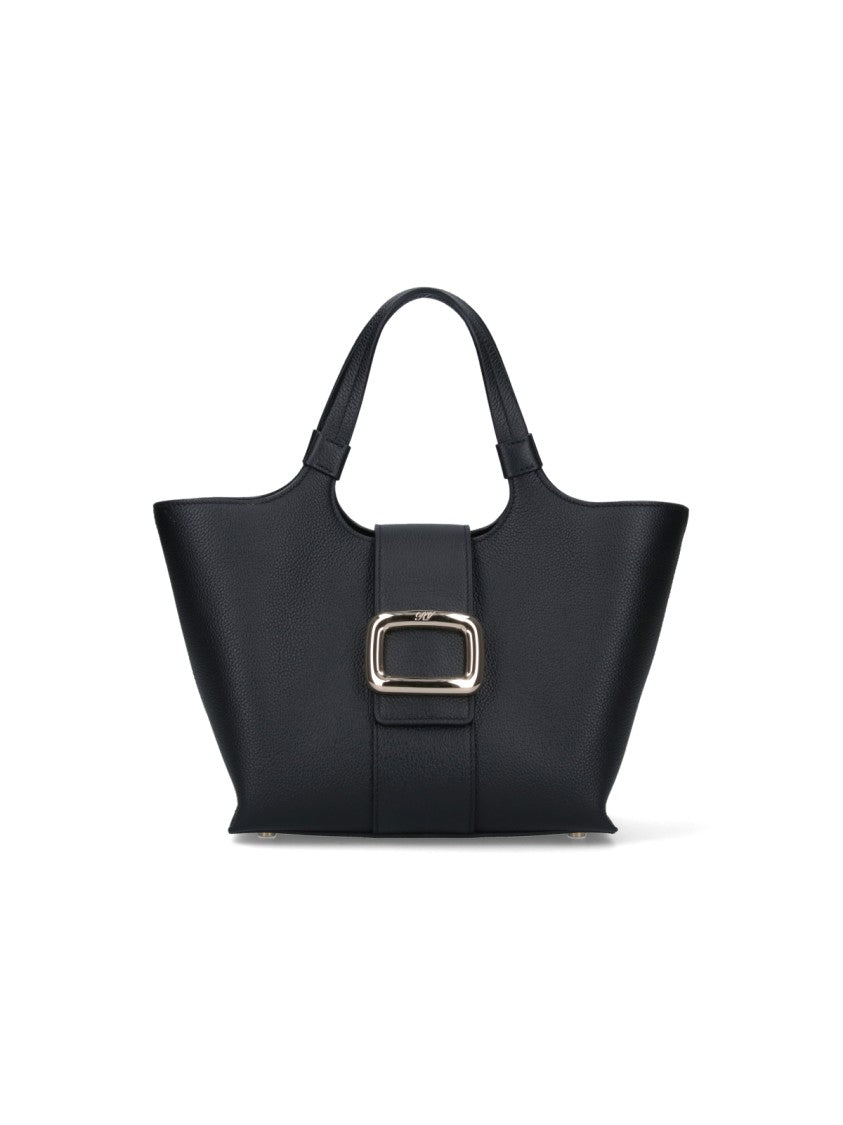 Roger Vivier Mini Tote Bag With Iconic Gold Buckle
