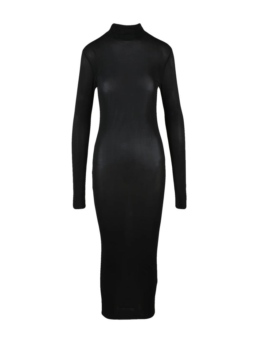 Isabel Marant Body-Hugging Black Long Dress With High Neckline And Sleek Silhouette
