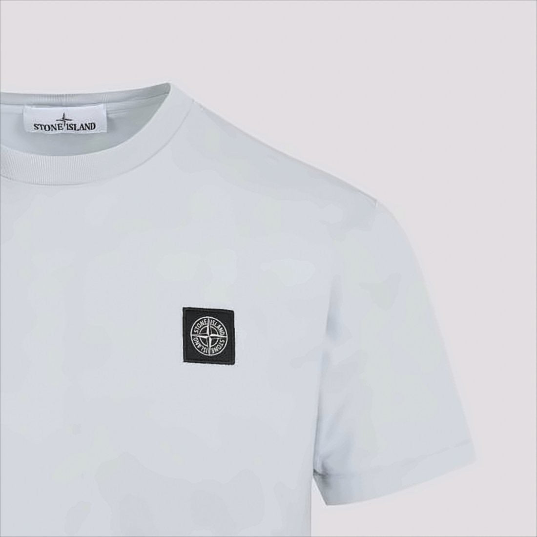 Stone Island White Short-Sleeve T-Shirt With Iconic Logo Patch