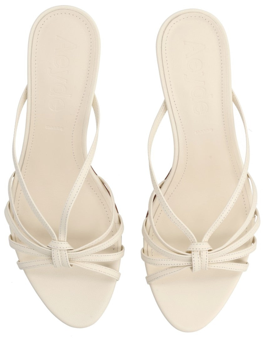 Aeydē Abby Minimalist Flared Heel Sandals