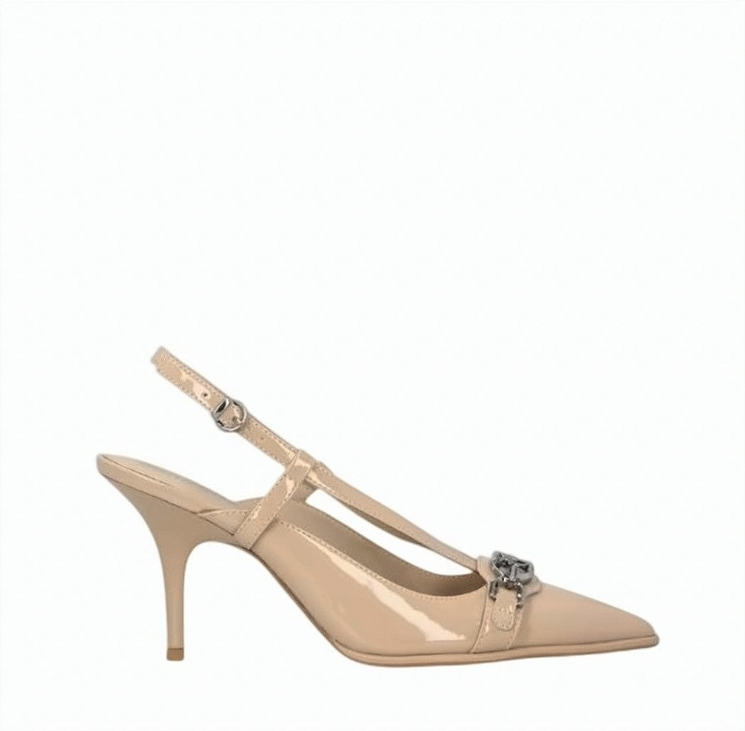 Pinko Beige Leather Pointed Pumps