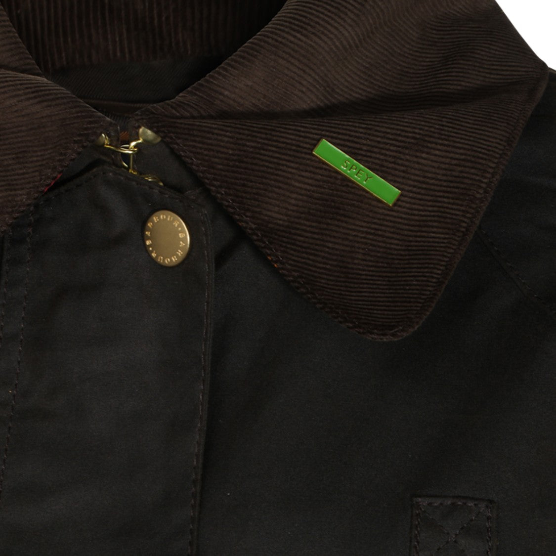 Barbour Dark Waxed Corduroy Collar Jacket