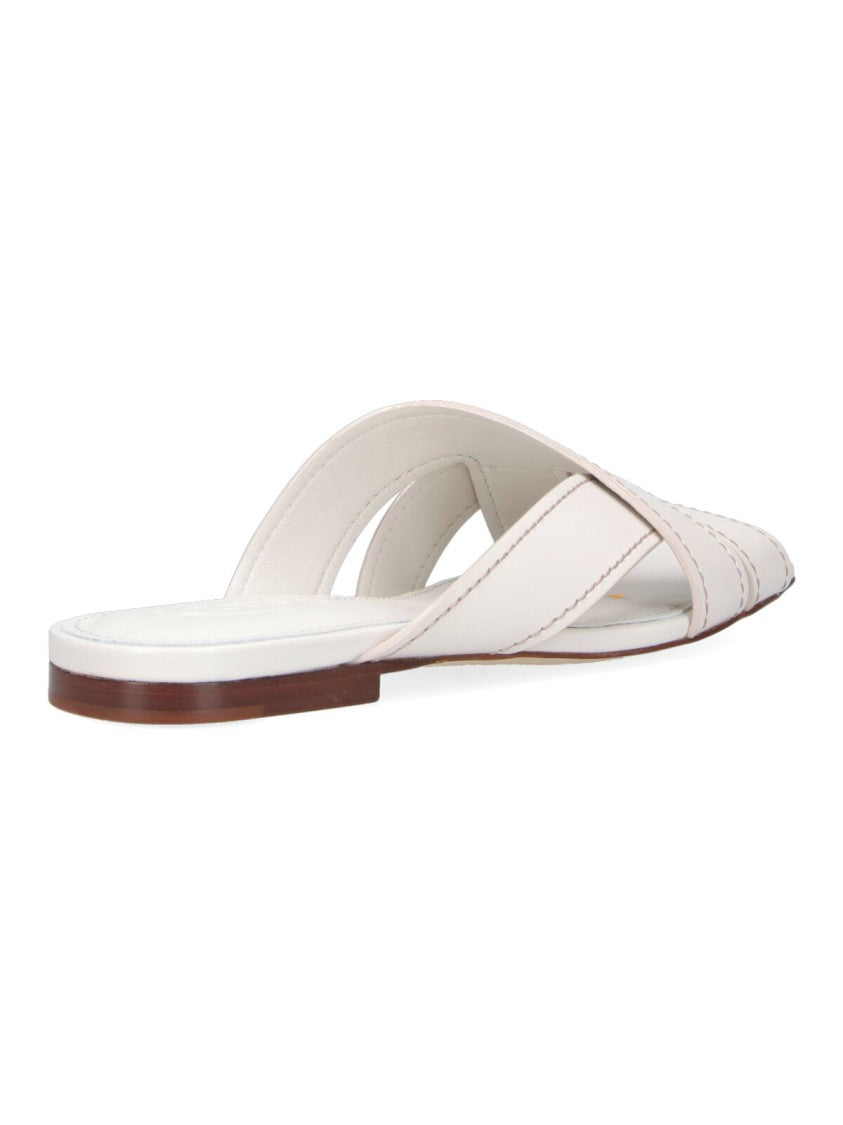 Tod's Open-Toe White Sandals With Minimalist Design