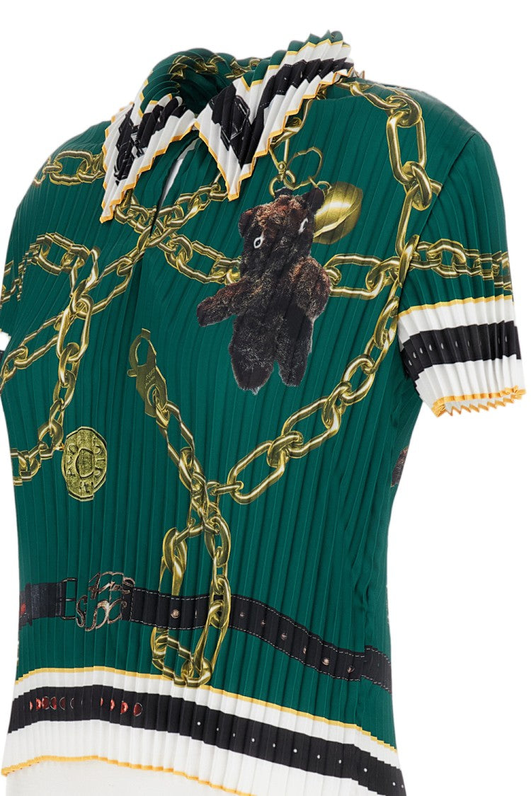 Acne Studios Short-Sleeved Ribbed Top With Chain Print