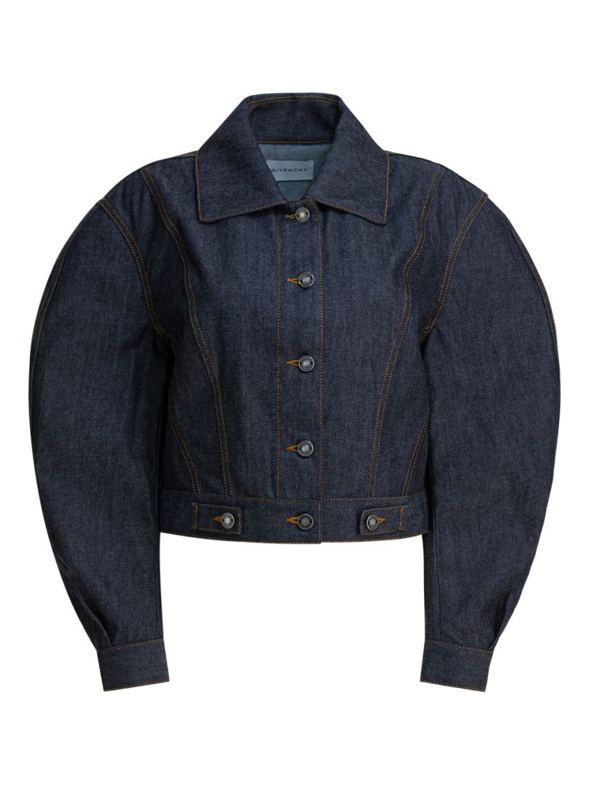 Givenchy Blue Silk And Nylon Hooded Jacket