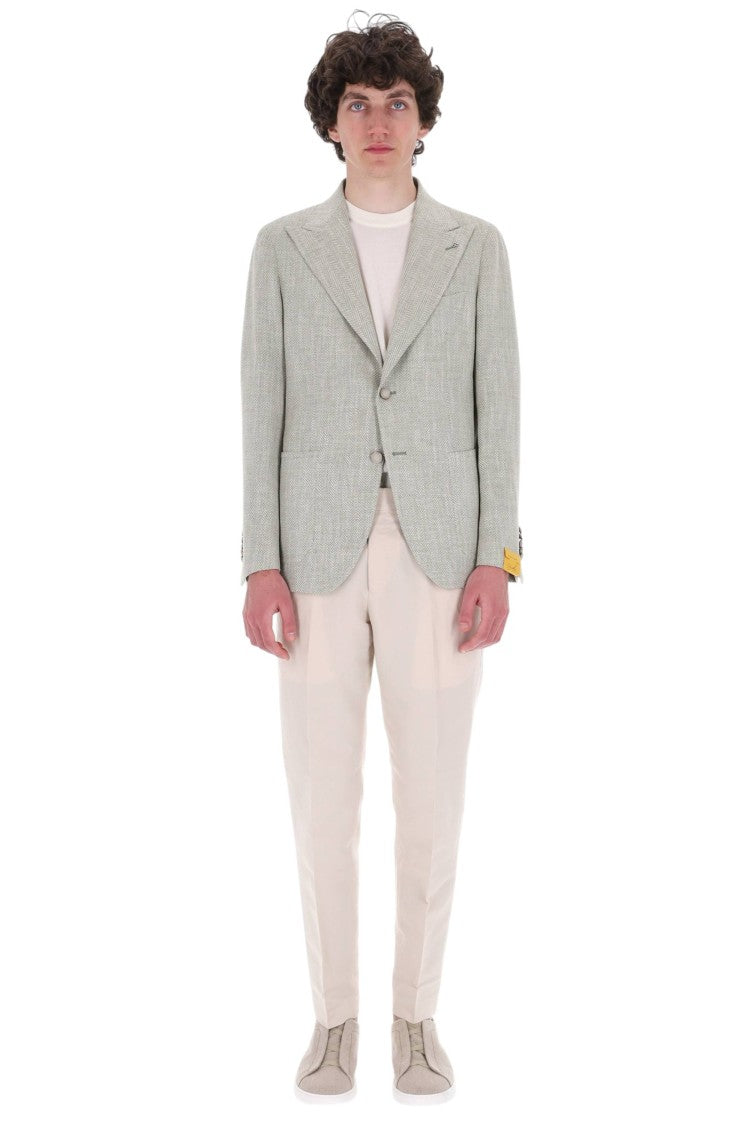Tagliatore Pino Lerario Herringbone Wool-Linen Blazer