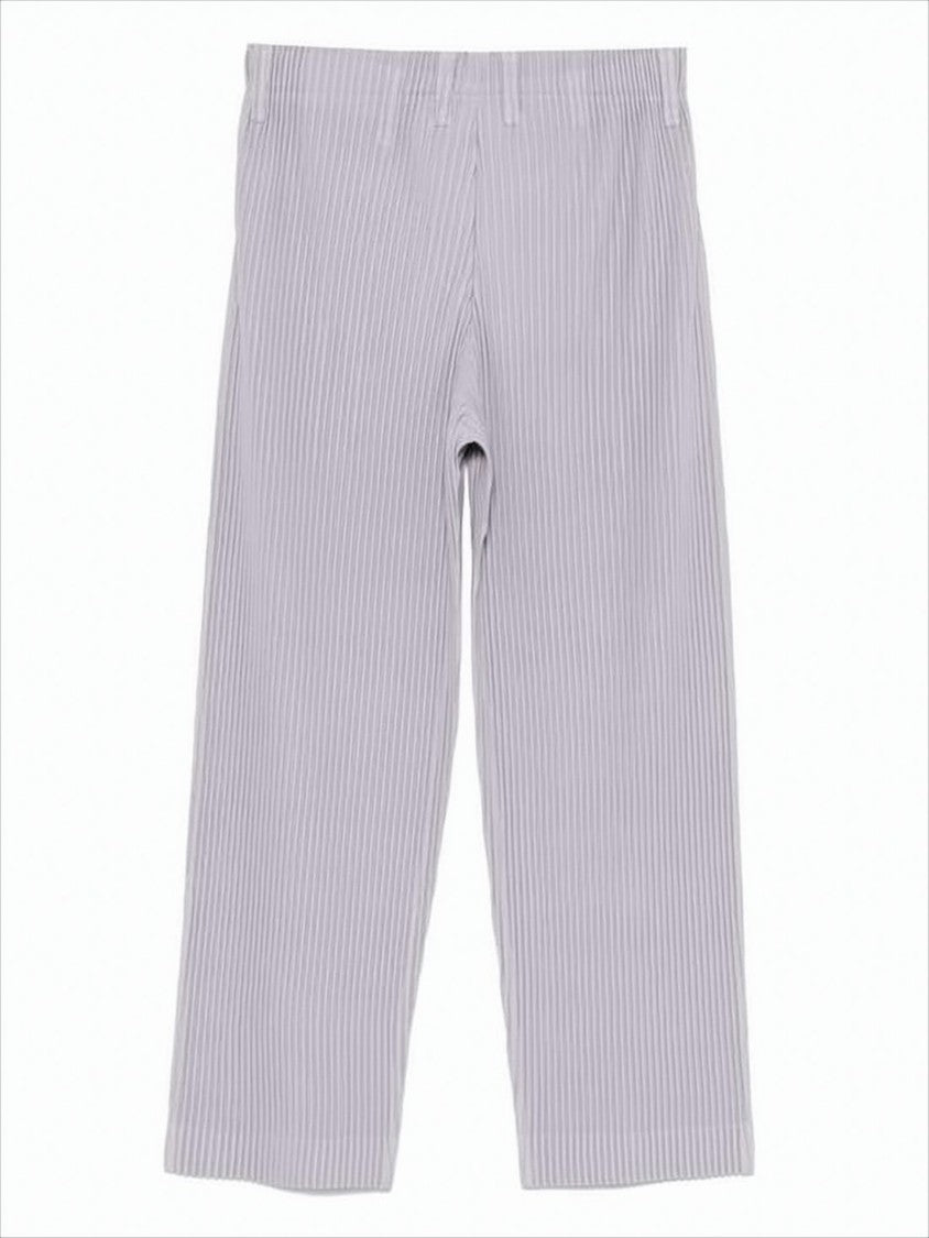 Homme Plissé Issey Miyake Pleated Relaxed Fit Pants With Subtle Vertical Stripes