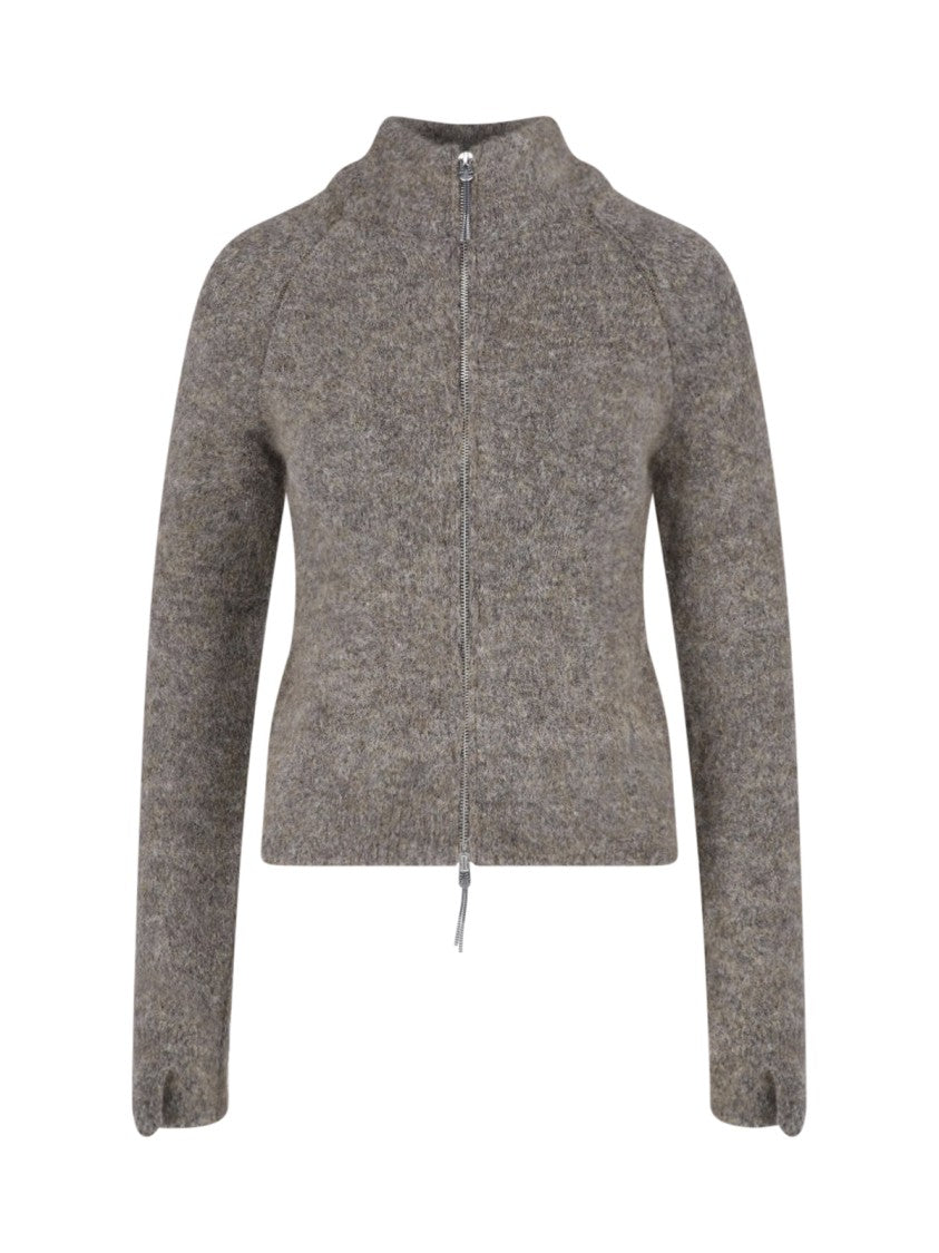 Roa Grey Textured High Collar Sweater