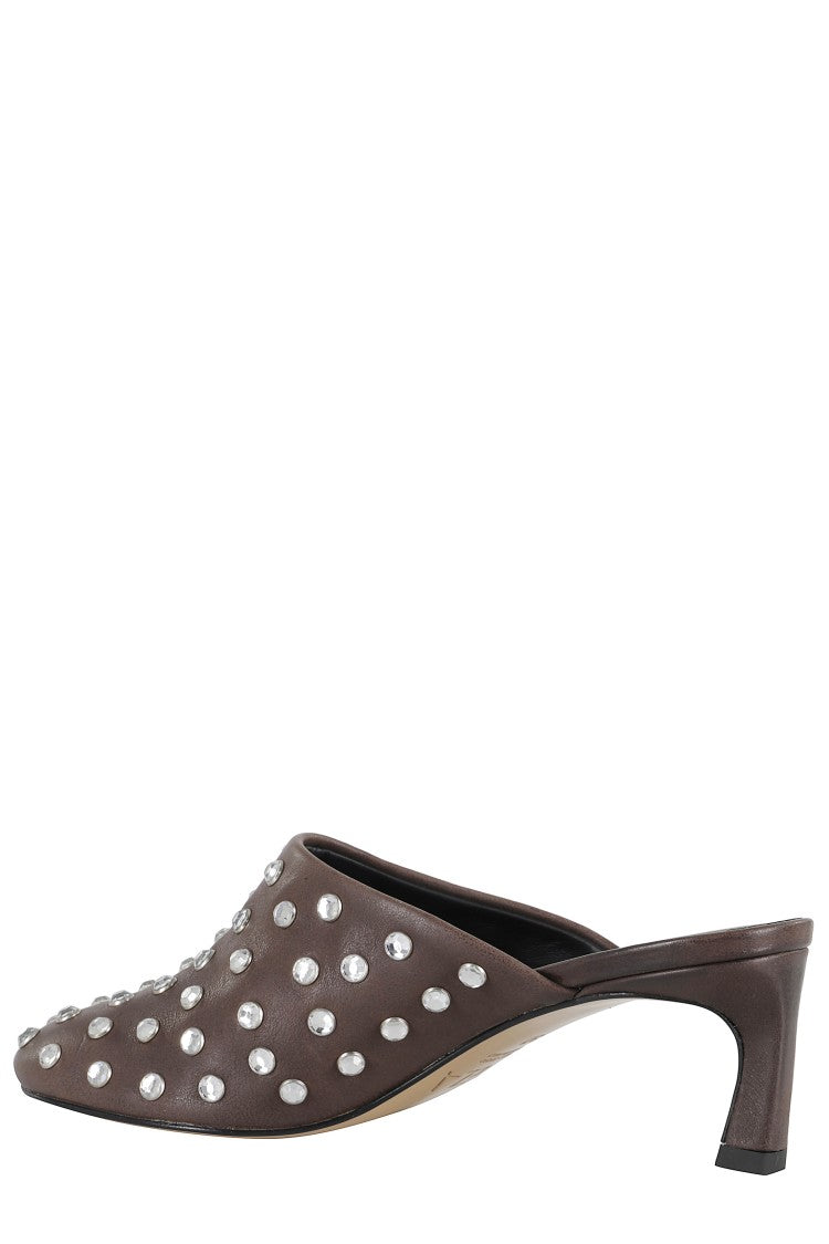 Tela Mies Mule With All-Over Rhinestones And Pointed Toe