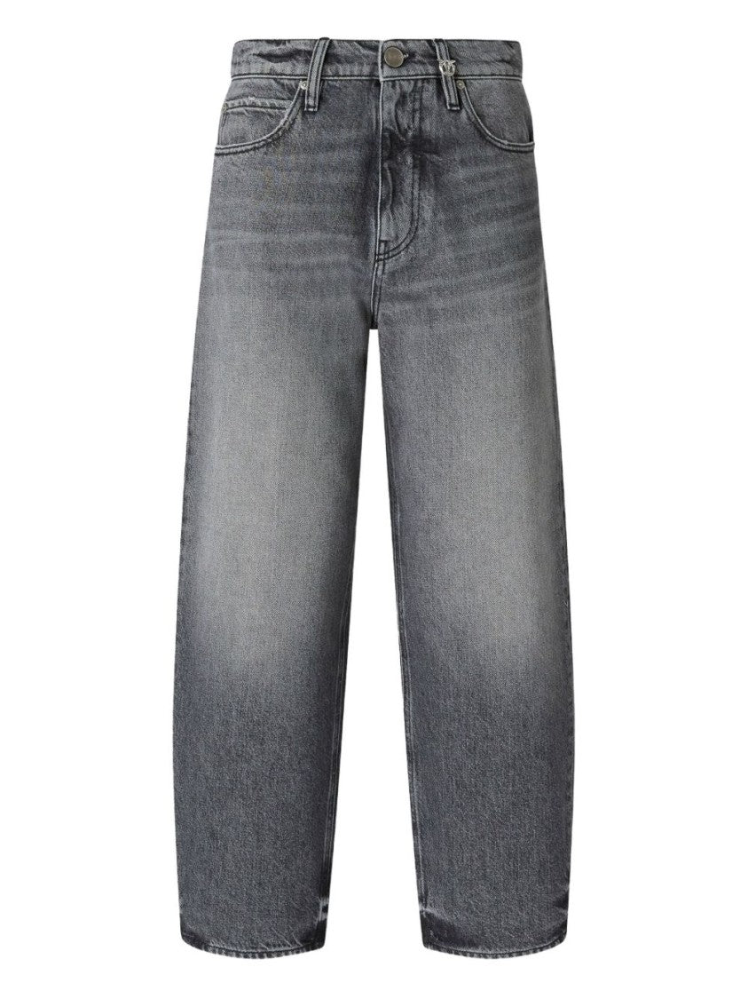 Pinko Balloon-Fit Grey Denim Jeans With Relaxed Silhouette