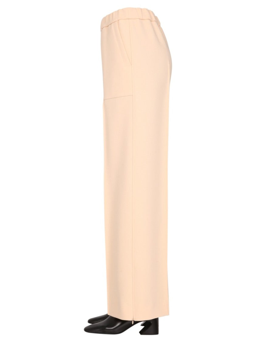 Jil Sander Wide-Leg Wool Trousers With Elasticized Waistband