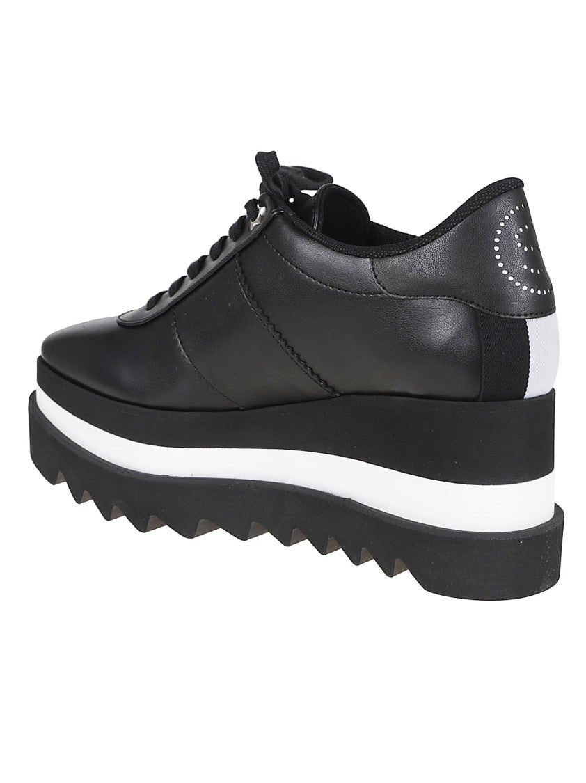 Stella Mccartney Sustainable Black Sneakers With Platform Sole