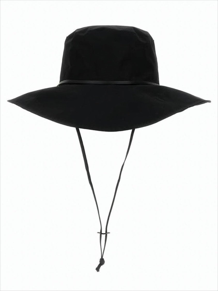 Kijima Takayuki Wide-Brimmed Black Hat With Adjustable Chin Straps