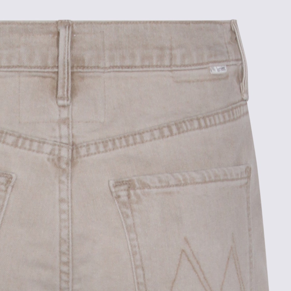 Mother Straight-Leg Beige Jeans With