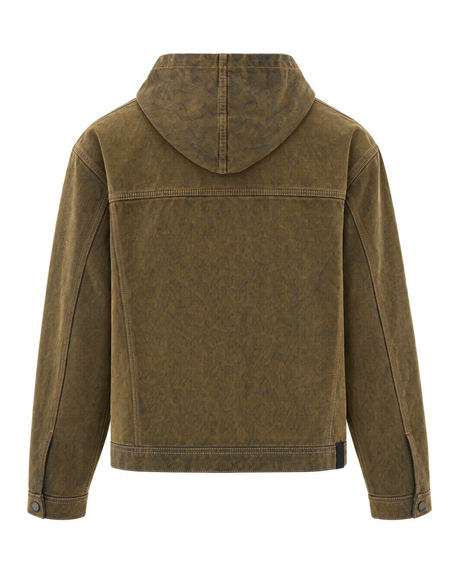 Daily Paper Olive Green Short Vintage Denim Jacket