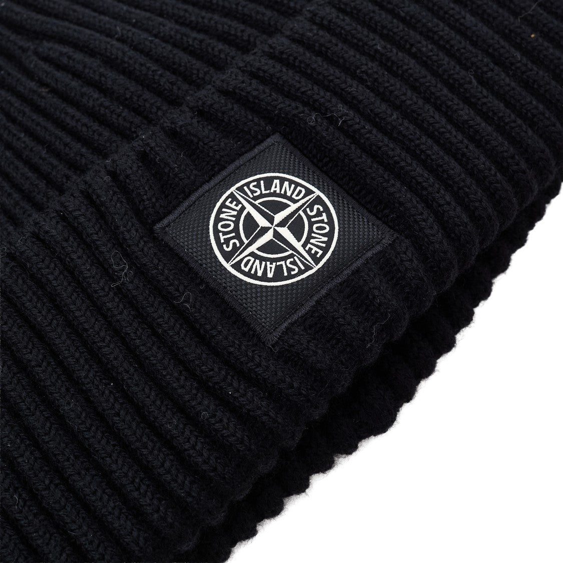 Stone Island Ribbed Soft Wool Compass Beanie Hat