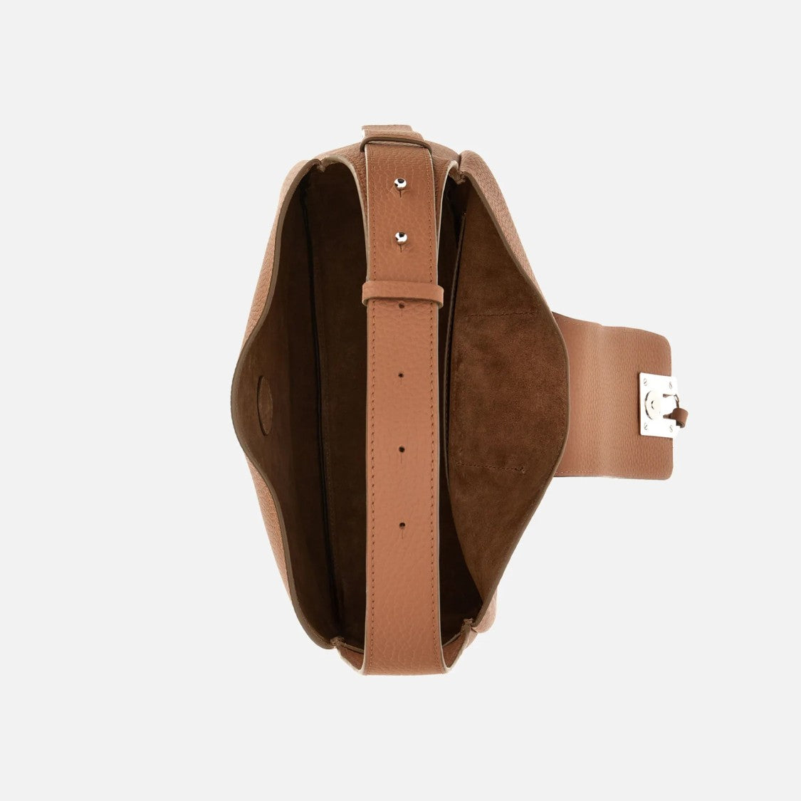 Hogan Brown H01x Hobo Verticale Leather Hobo Bag