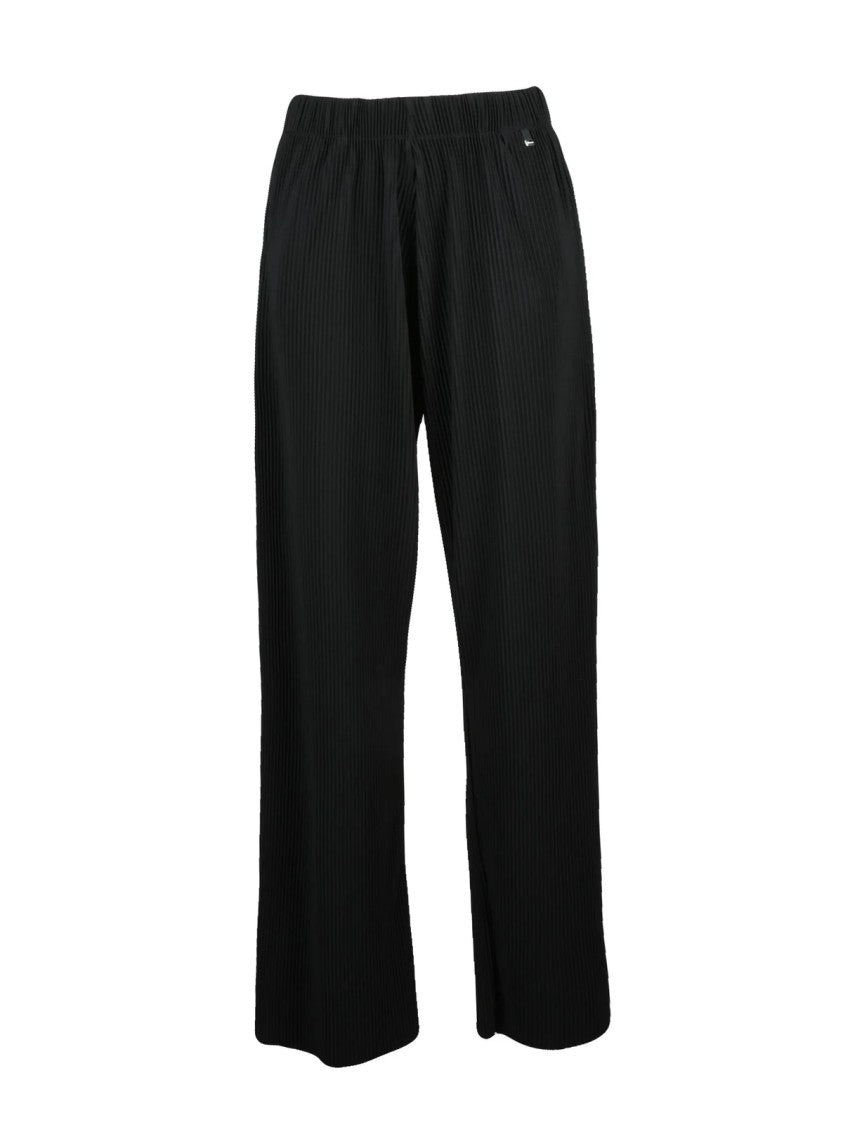 Herno Resort Black Pleated Polyester Trousers