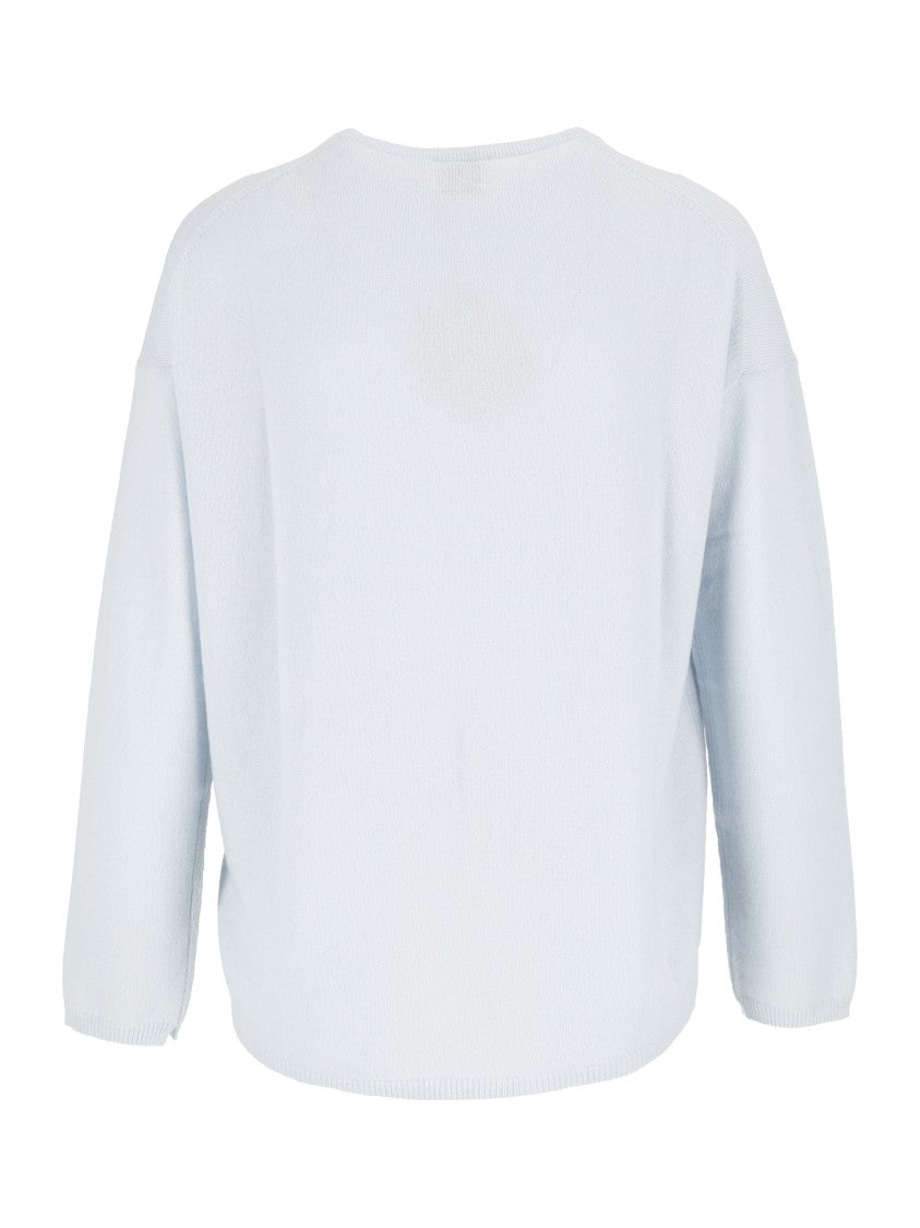 Allude Light Blue Cashmere Crew Neck Sweater