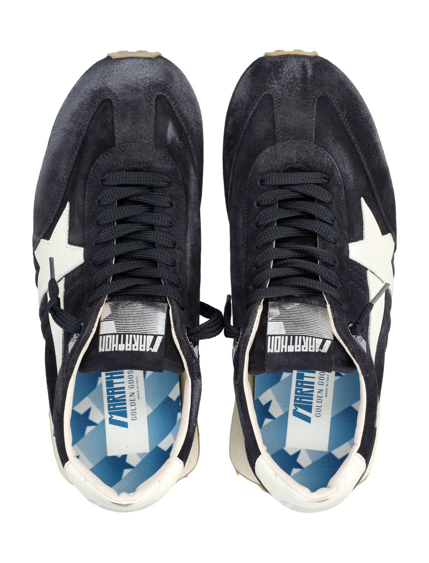 Golden Goose Blue Suede Marathon Sneakers