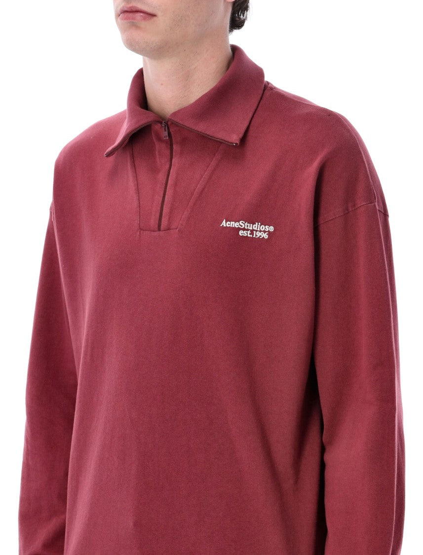 Acne Studios Zip-Up Logo Sweatshirt