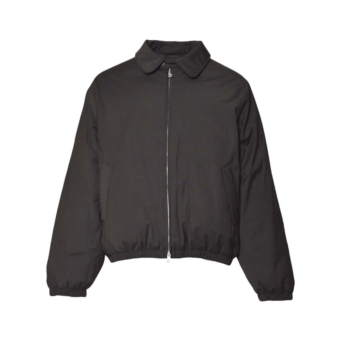 Our Legacy Cropped Black Jacket With Classic Collar And Front Zipper