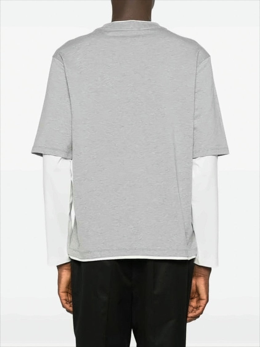 Celine Layered Grey Cotton Jersey T-Shirt