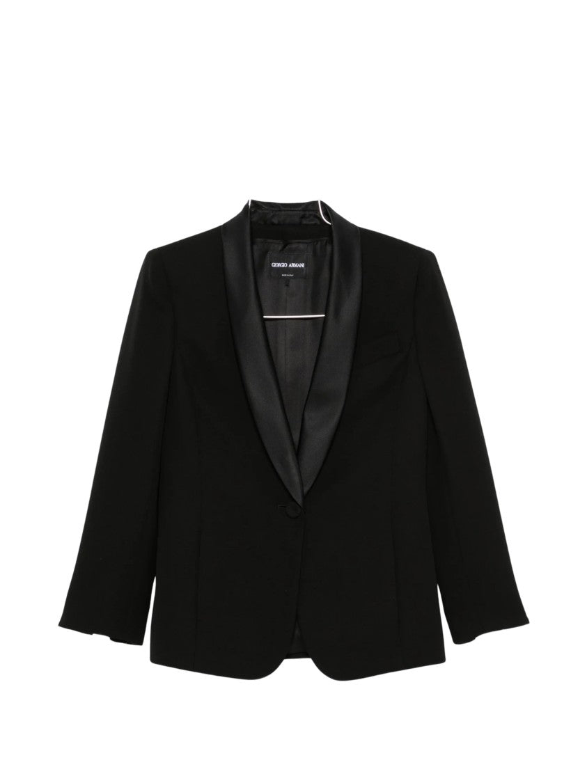 Giorgio Armani Single-Breasted Satin Shawl Lapel Jacket