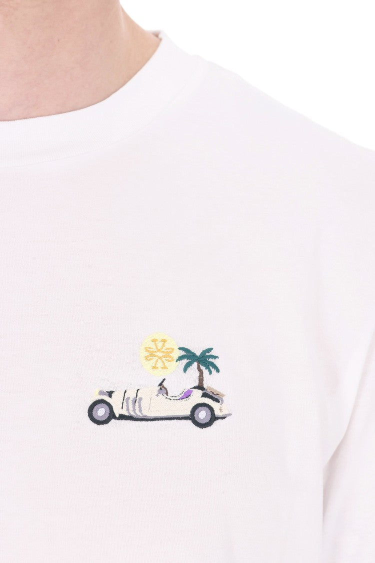 Jacob Cohen White Convertible Car Cotton T-Shirt