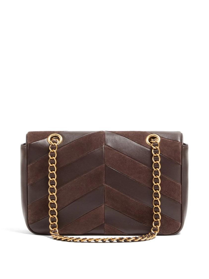 Valentino Djuna Medium Chevron Suede Shoulder Bag