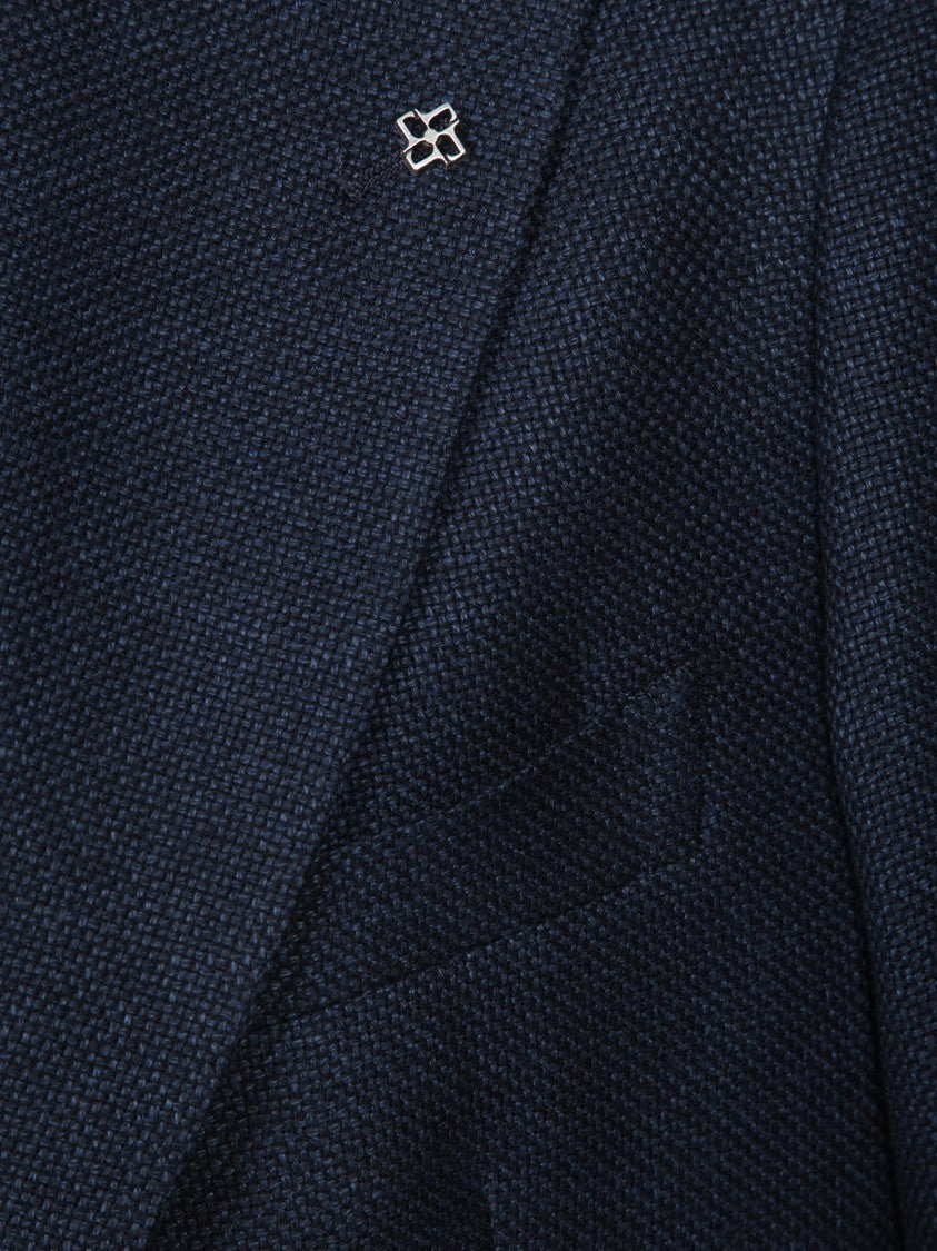 Tagliatore Tailored Blue Blazer With Notched Lapels