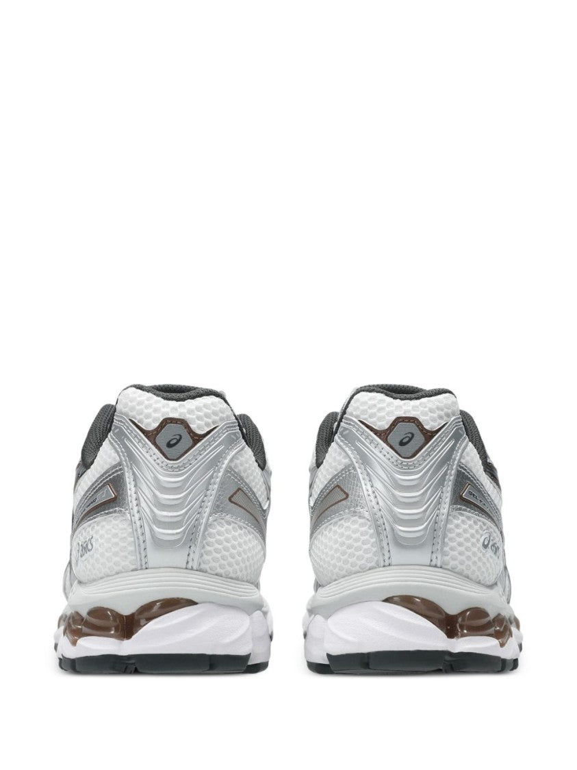 Asics Silver Synthetic Leather Sneakers