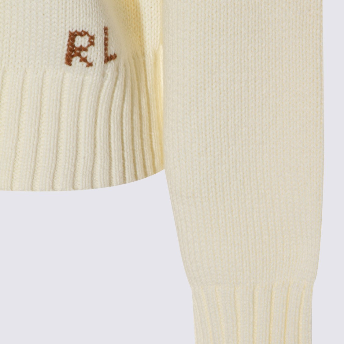 Polo Ralph Lauren Creamy White Sweater With Intricate Bear Design
