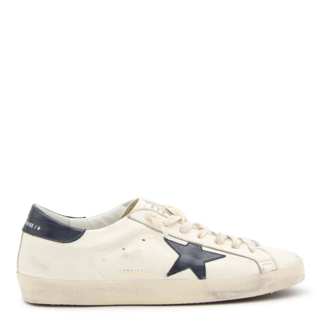 Golden Goose White And Black Leather Sneakers