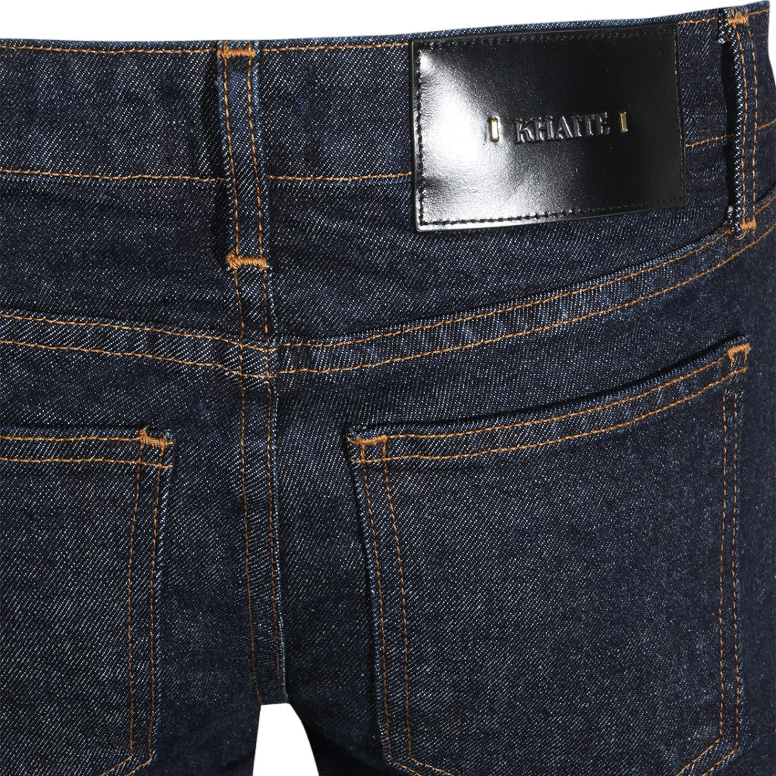 Khaite Dark Indigo Contrast Stitching Straight-To-Flared Jeans