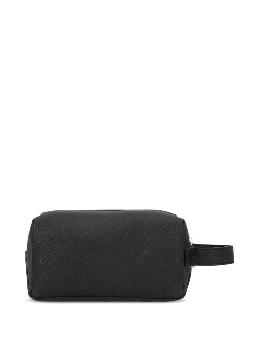 Fendi Black Lui Textured Zip Toiletry Bag