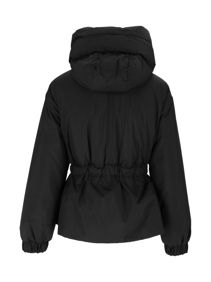 Moorer Glarea-Stp Black Padded High-Collar Belted Jacket