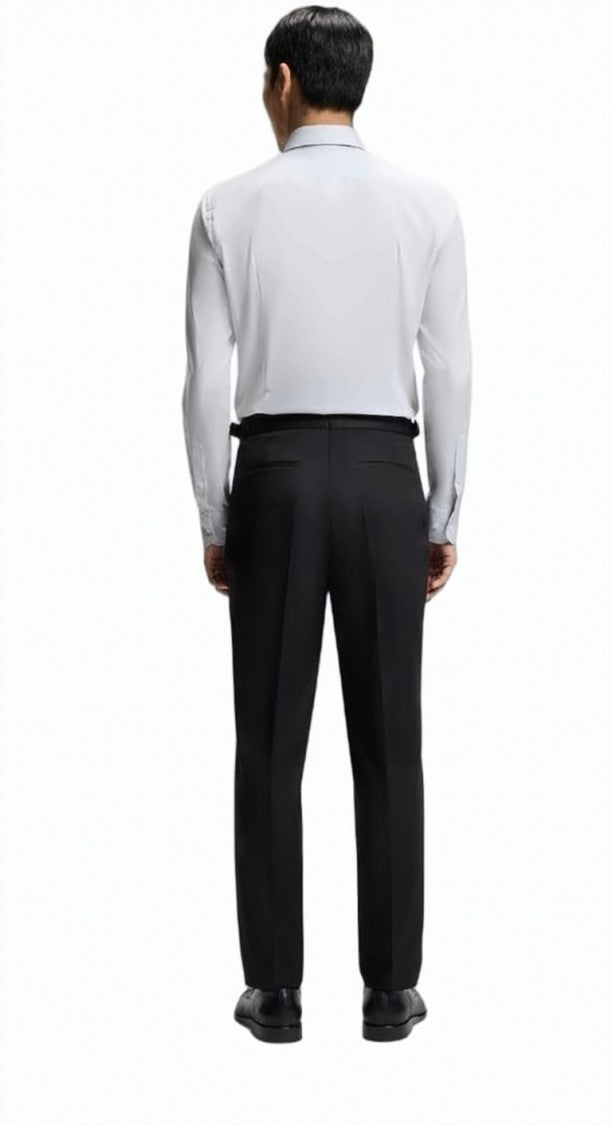 Boss Blue Tapered Tailored Trousers