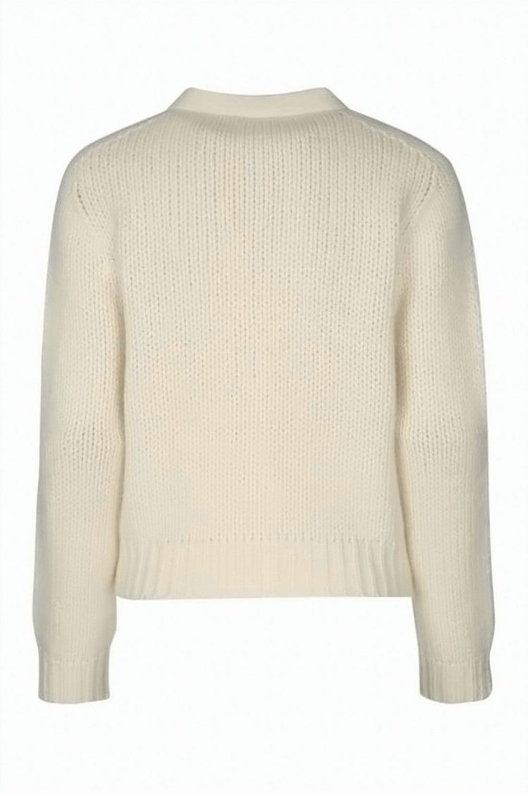 Celine Cropped Cashmere-Silk Blend Cardigan With V-Neckline And Embroidered Detail