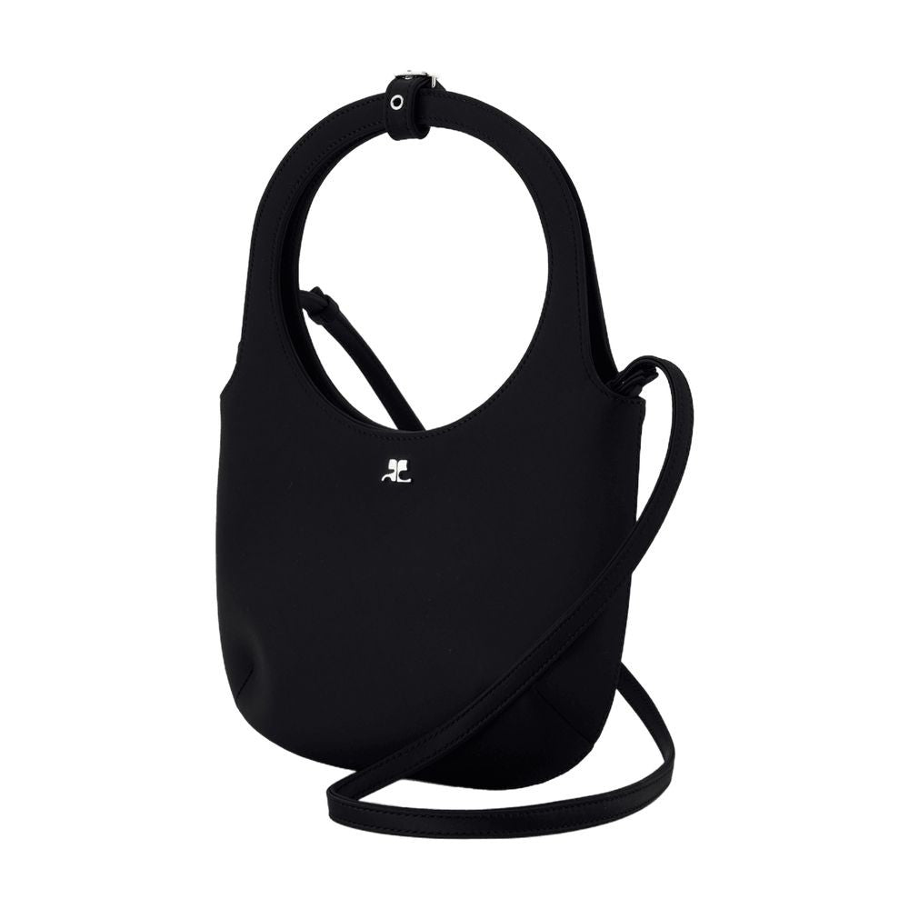 Courrèges Holy Shoulder Bag - Satin - Black