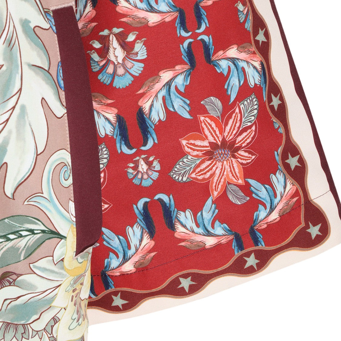 Farm Rio Vibrant Patchwork Hooded Flared Sleeve Coat