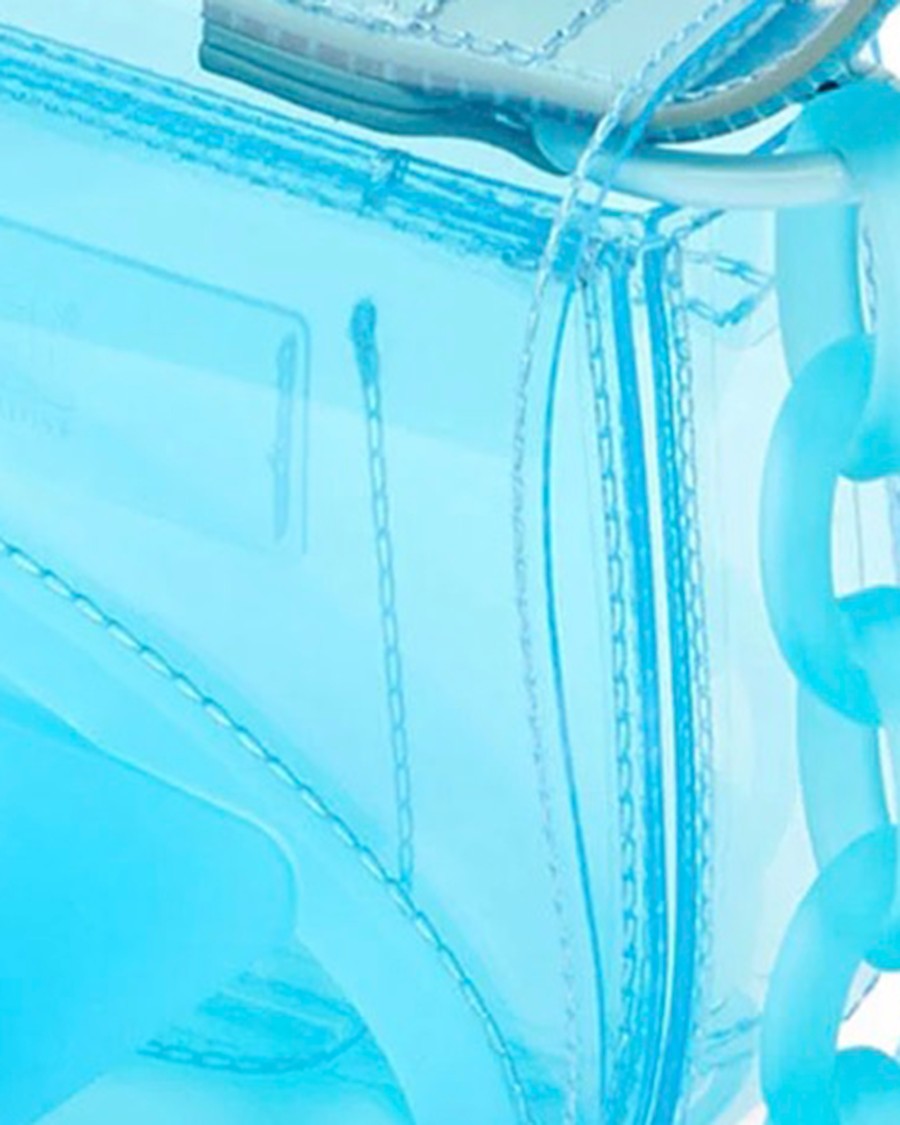 Diesel Transparent Jelly Blue Shoulder Bag With Chain