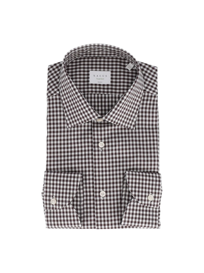 Xacus Tailored Black White Checkered Shirt