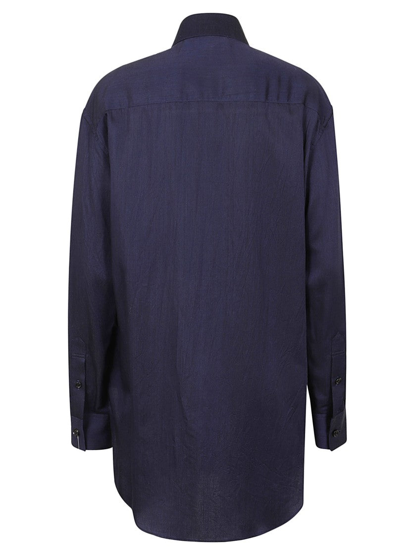 Yohji Yamamoto Black Button-Down Shirt With Classic Collar