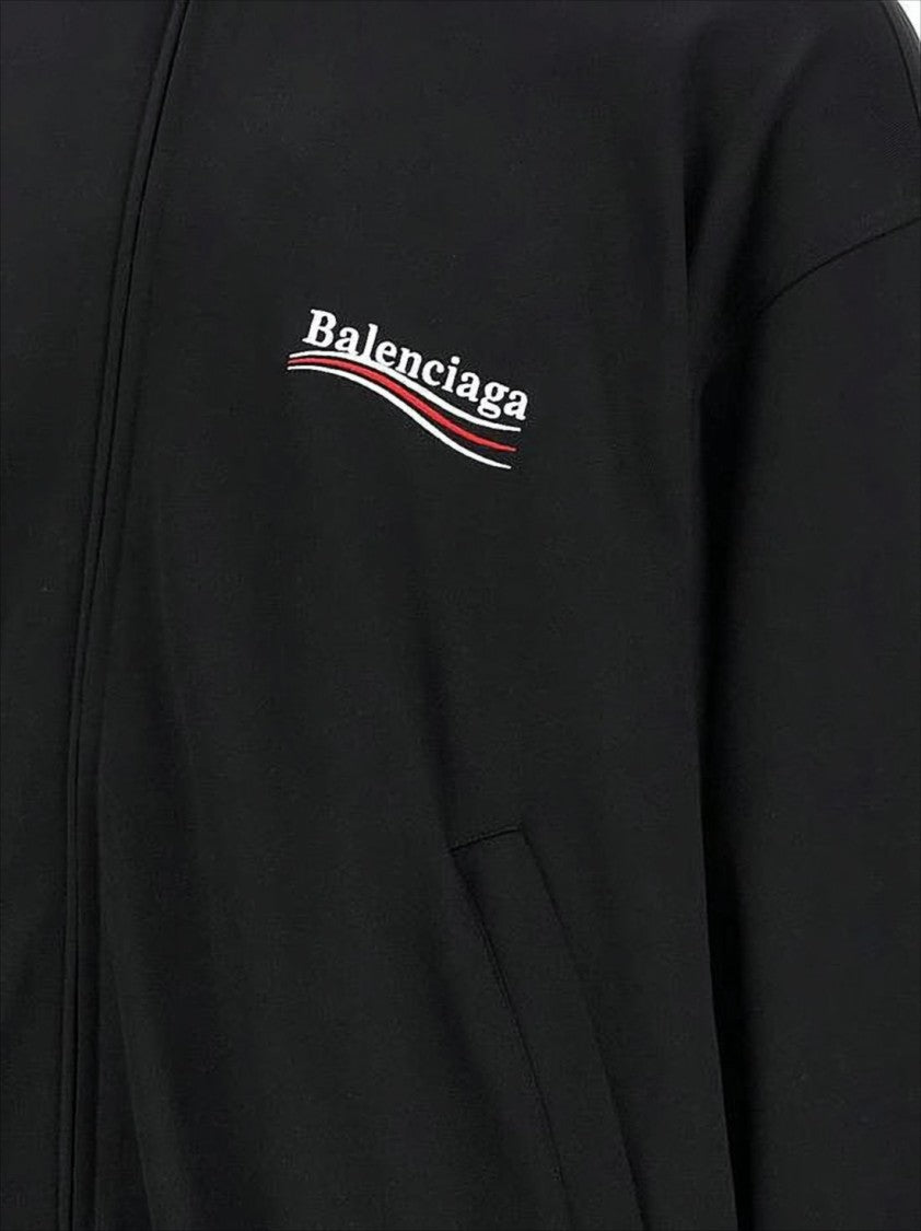 Balenciaga Black Zip-Up Sweatshirt With High Collar