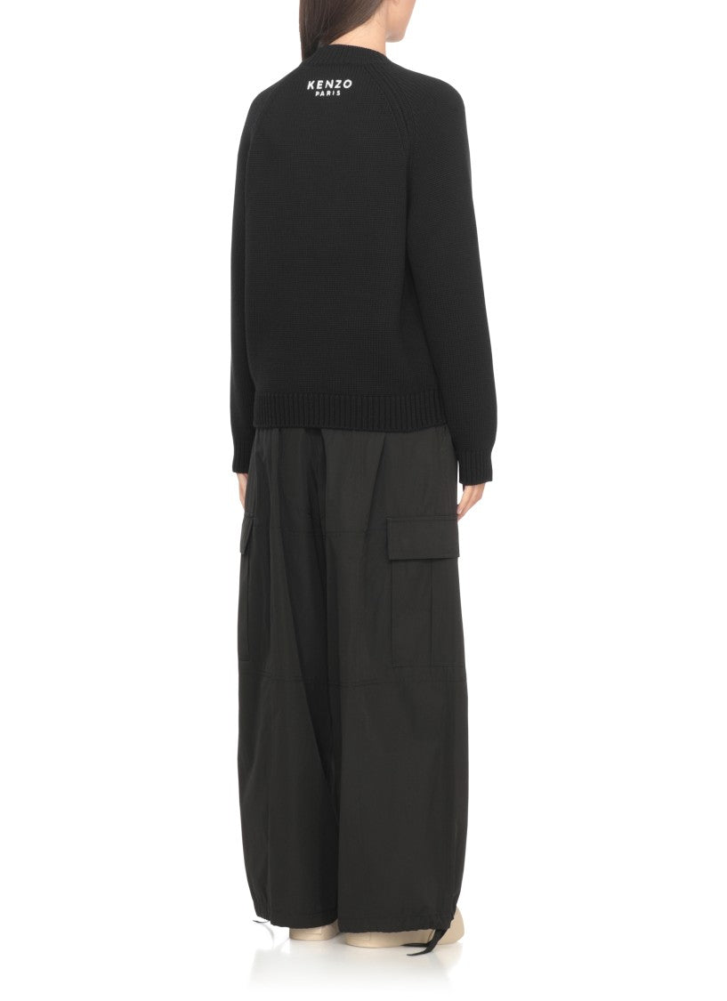 Kenzo Boke Flower Logo Sweater With Elastic Ribbed Trims