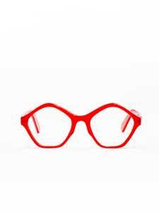 Moli@Limo Geometric Red Optical Frames With Bold Design And Comfortable Fit