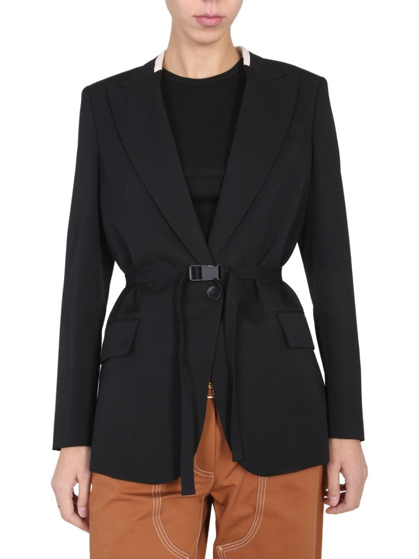 Stella Mccartney Belted Blazer With Peaked Lapels
