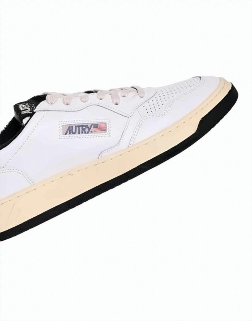 Autry Low-Top White Leather Sneakers With Perforated Detailing