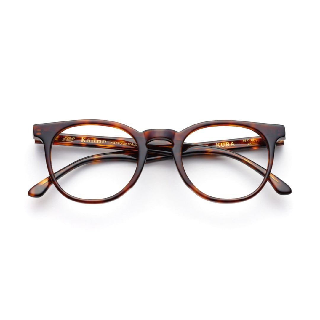 Kador Kuba Classic Round Tortoiseshell Eyeglasses With Keyhole Bridge